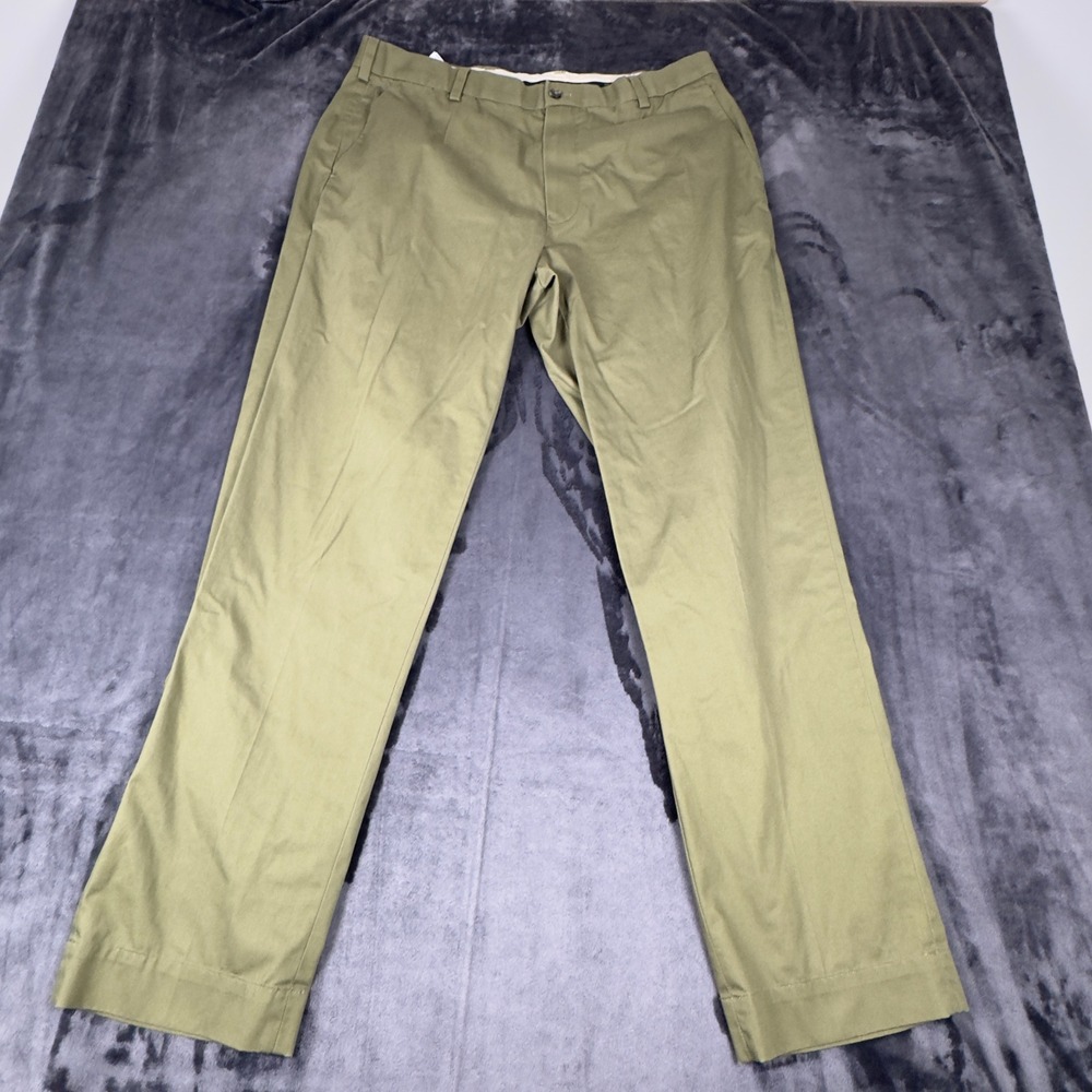 Brooks Brothers Chino Pants Mens 38x32 Olive Green Clark Fit Advantage Stretch